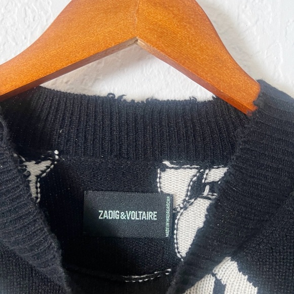 NEW Zadig & Voltaire starry distressed cashmere sweater - Picture 10 of 11